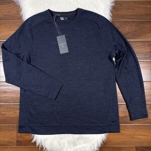 VRST Men's Size XL Dark Blue‎ Merino Wool Blend Crew Neck Knit Sweater